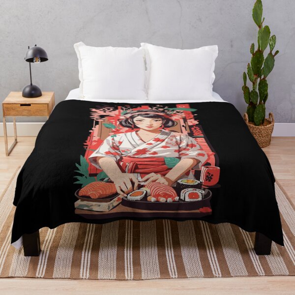 Item preview, Kawaii Sushi Anime Girl Retro Ukiyo-e Style designed and sold by LuminOrb.