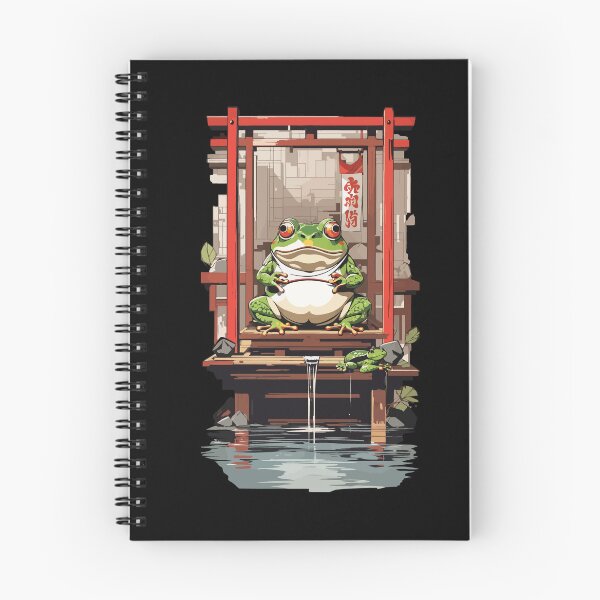 Item preview, Japanese Yokai Frosch In The Ukiyo-e Style Temple designed and sold by LuminOrb.