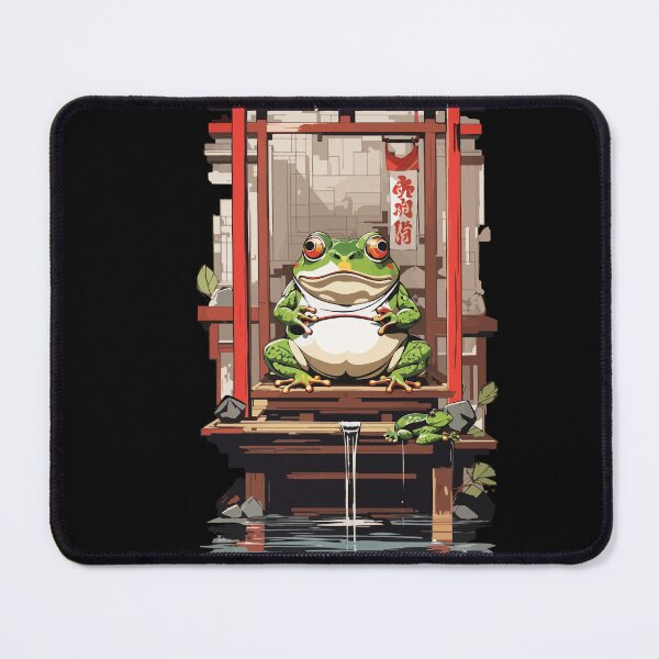 Item preview, Japanese Yokai Frosch In The Ukiyo-e Style Temple designed and sold by LuminOrb.
