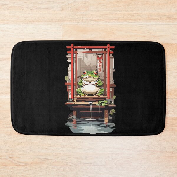 Item preview, Japanese Yokai Frosch In The Ukiyo-e Style Temple designed and sold by LuminOrb.