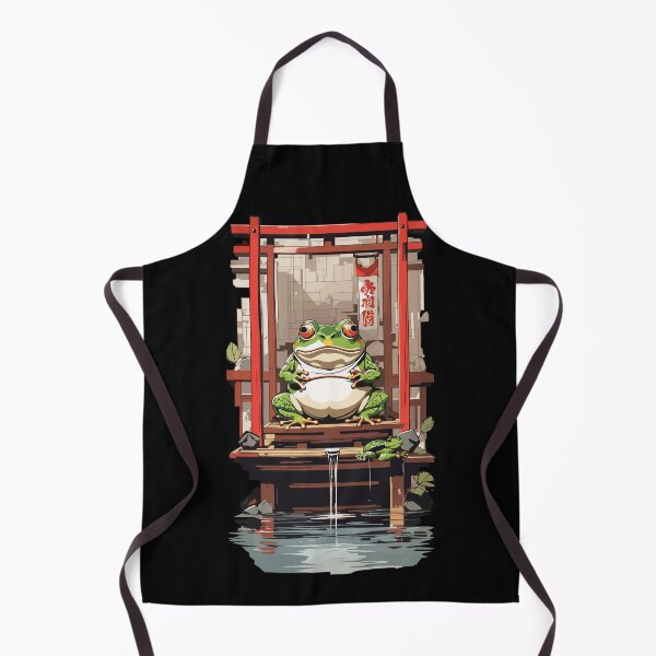 Item preview, Japanese Yokai Frosch In The Ukiyo-e Style Temple designed and sold by LuminOrb.