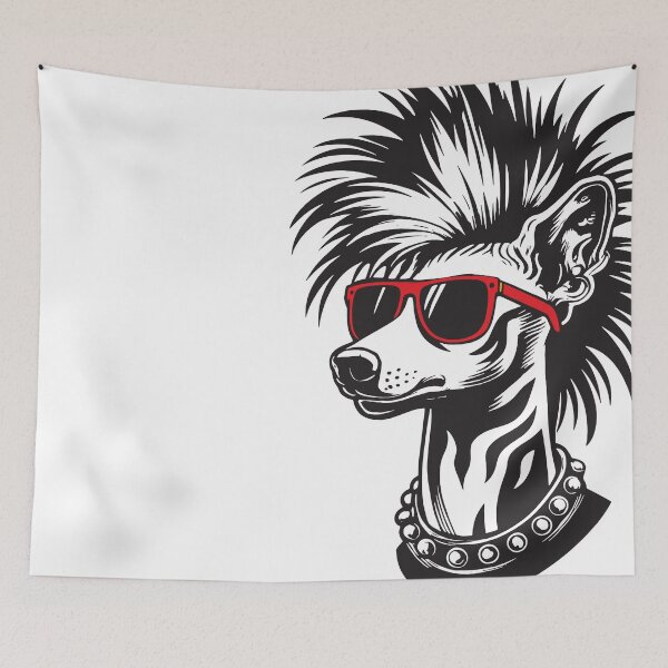 Item preview, Chinese Crested Punk in Red Sunglasses  designed and sold by BarkandStick.