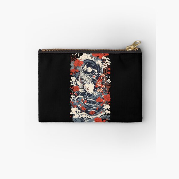 Item preview, Japanese Koi Art Style Japan Wave Retro Style designed and sold by LuminOrb.