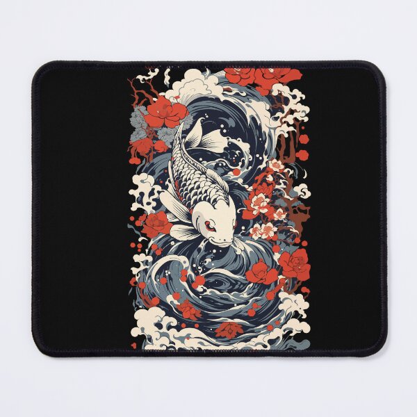 Item preview, Japanese Koi Art Style Japan Wave Retro Style designed and sold by LuminOrb.