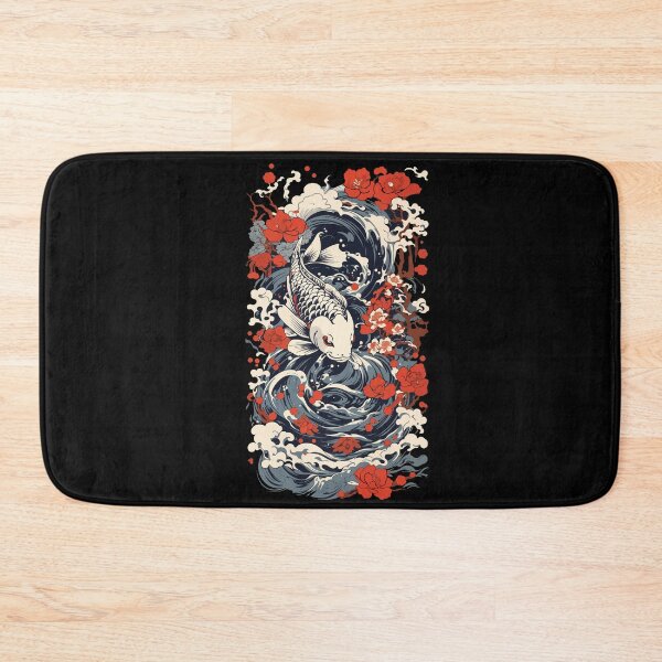 Item preview, Japanese Koi Art Style Japan Wave Retro Style designed and sold by LuminOrb.