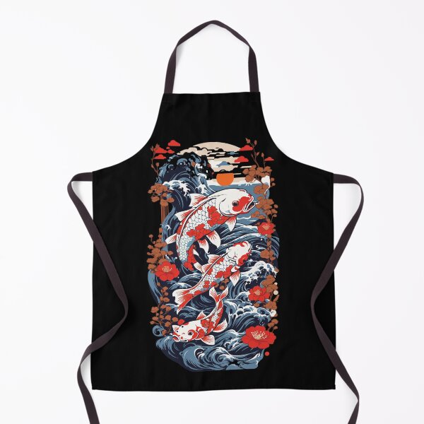 Item preview, Koi Carp With Water Flowers Ukiyo-e Art Style designed and sold by LuminOrb.