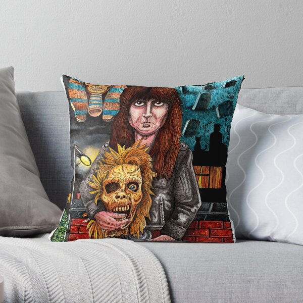 Funny Death Metal Cat Gift Rainbow Heavy Metal Throw Pillow by Lisa Stronzi  - Pixels