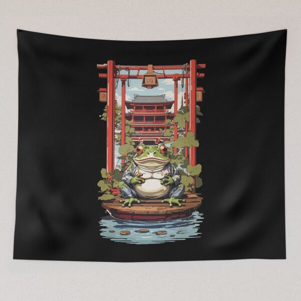 Item preview, Japanese Lucky Charm Frog Aesthetics Design designed and sold by LuminOrb.