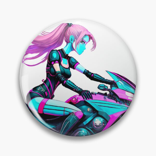 Item preview, Pink-Haired Biker Girl designed and sold by BADESIGNZZ.