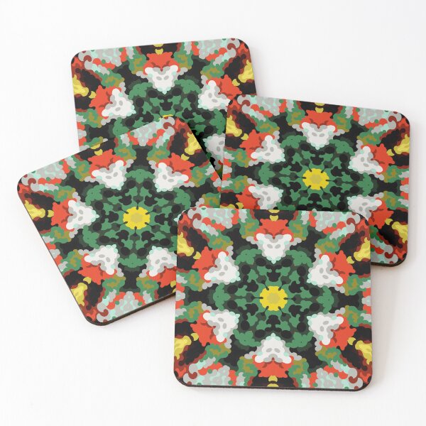 Item preview, Retro Mandala Flower Green Orange and Yellow designed and sold by WormholeOrbital.