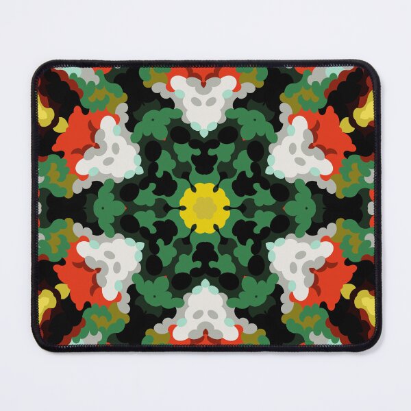 Item preview, Retro Mandala Flower Green Orange and Yellow designed and sold by WormholeOrbital.