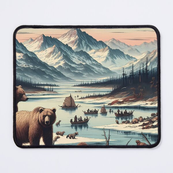 Item preview, Mountains landscape. Bears on the lake. iPhone and Samsung Galaxy case cover designed and sold by RoManSmArt.