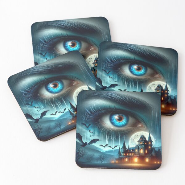 Item preview, The Haunted Gaze: Terrifying Blue Eye in a Haunted Castle designed and sold by OlaMarket.