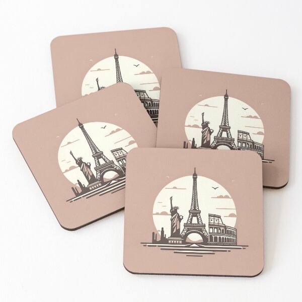 Item preview, "Elegant Escapes: Iconic Landmarks in Minimalist Art" designed and sold by APARTAI EU.