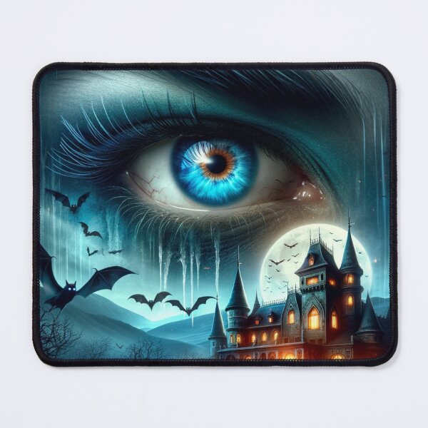 Item preview, The Haunted Gaze: Terrifying Blue Eye in a Haunted Castle designed and sold by OlaMarket.