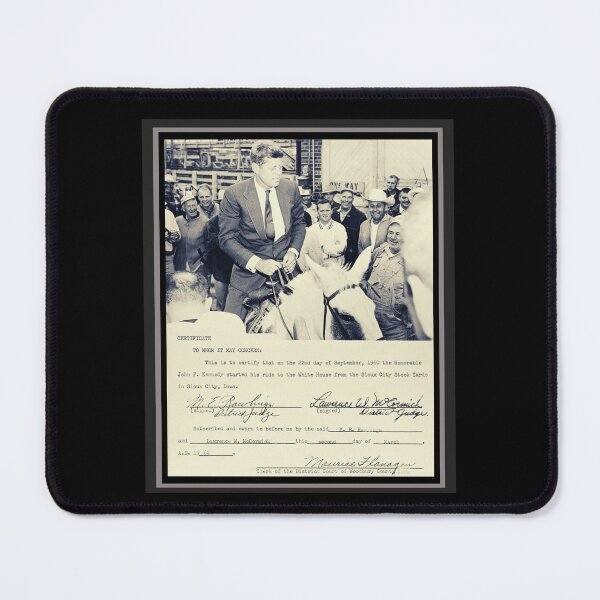 Item preview, PHOTO OF JOHN F. KENNEDY ON WHITE HORSE, SIOUX CITY STOCKYARDS SEPTEMBER 22 1960 designed and sold by PatriotCat.