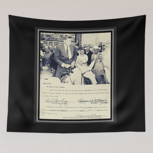 Item preview, PHOTO OF JOHN F. KENNEDY ON WHITE HORSE, SIOUX CITY STOCKYARDS SEPTEMBER 22 1960 designed and sold by PatriotCat.