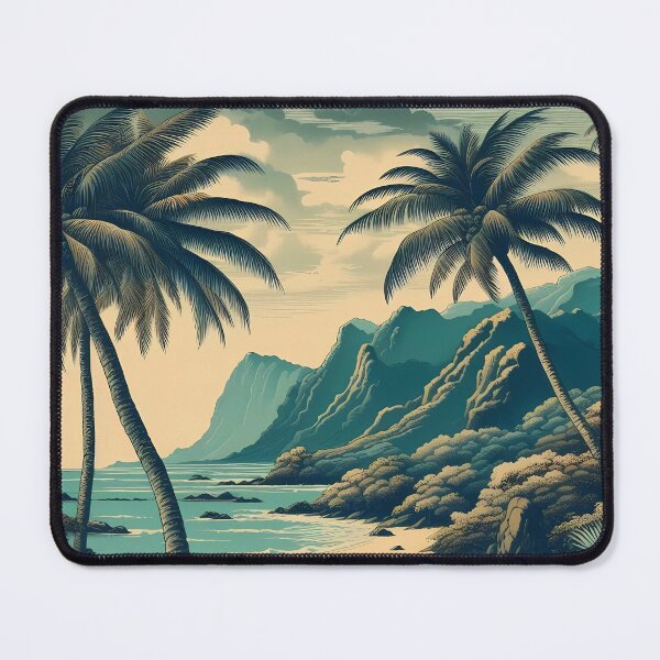 Item preview, Sea and Mountains landscape. Palms on the beach. iPhone and Samsung Galaxy case cover designed and sold by RoManSmArt.