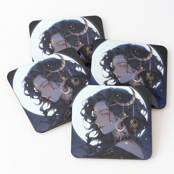 Item preview, Beautiful Starry Celestial Moonlit Anime Girl designed and sold by bubblegoth.