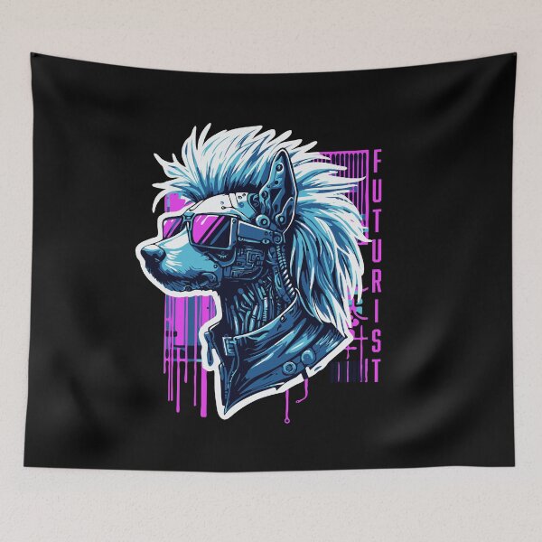 Item preview, Cyberpunk Chinese Crested designed and sold by BarkandStick.