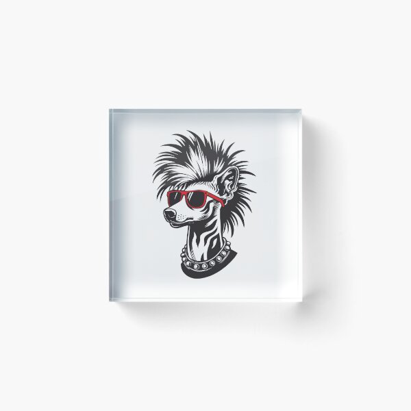 Item preview, Chinese Crested Punk in Red Sunglasses  designed and sold by BarkandStick.