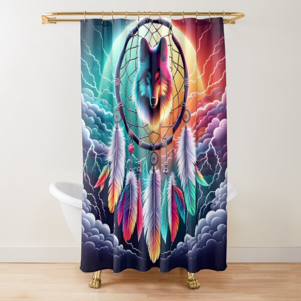 Item preview, Multicolored Dreamcatcher Wolf designed and sold by OlaMarket.