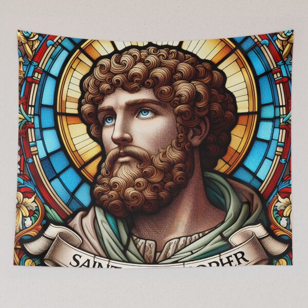 Item preview, Saint Christopher The Patron Saint of Travelers designed and sold by ClassicRetroism.