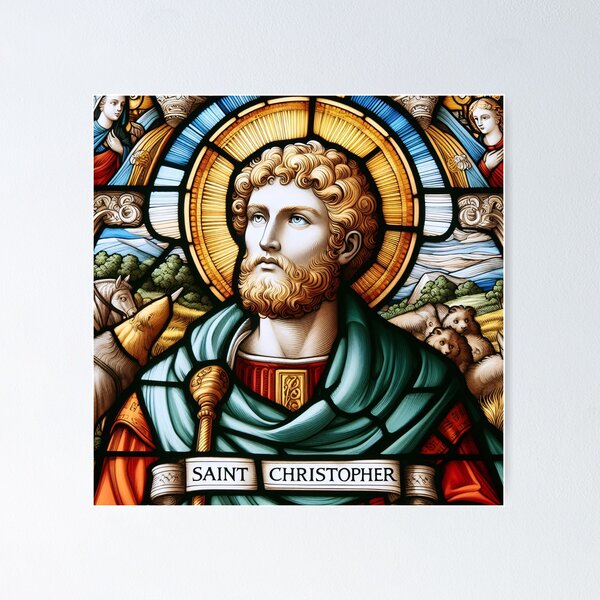Item preview, Saint Christopher The Patron Saint of Travelers designed and sold by ClassicRetroism.