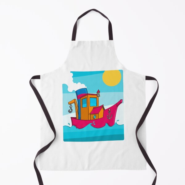 Item preview, Colourful cartoon style image of a funny tugboat. designed and sold by Stef Ringoot, cartoons and illustrations.