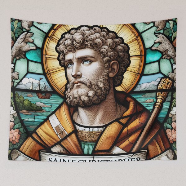 Item preview, Saint Christopher The Patron Saint of Travelers designed and sold by ClassicRetroism.