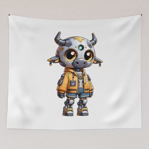 Item preview, Cute Cyberpunk Robot Ox! designed and sold by kukamatsu.