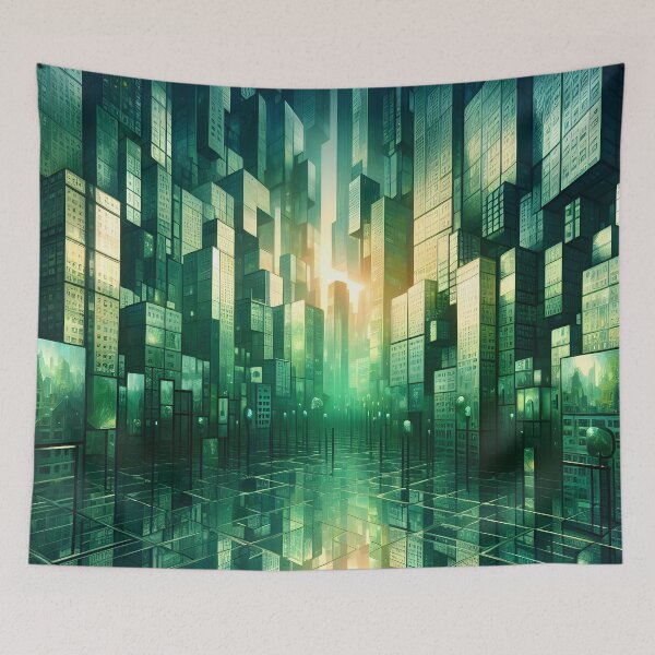Item preview, Emerald Metropolis Vision designed and sold by AI-Only Creations.