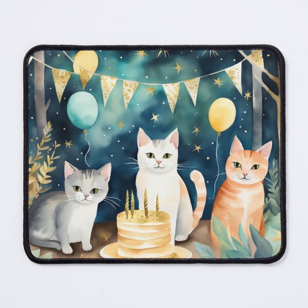 Item preview, Cat birthday party designed and sold by YukiKenji.