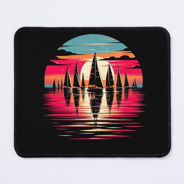 Item preview, "Serene Sunset Sailboat Race Illustration" designed and sold by ChromaticBlend.