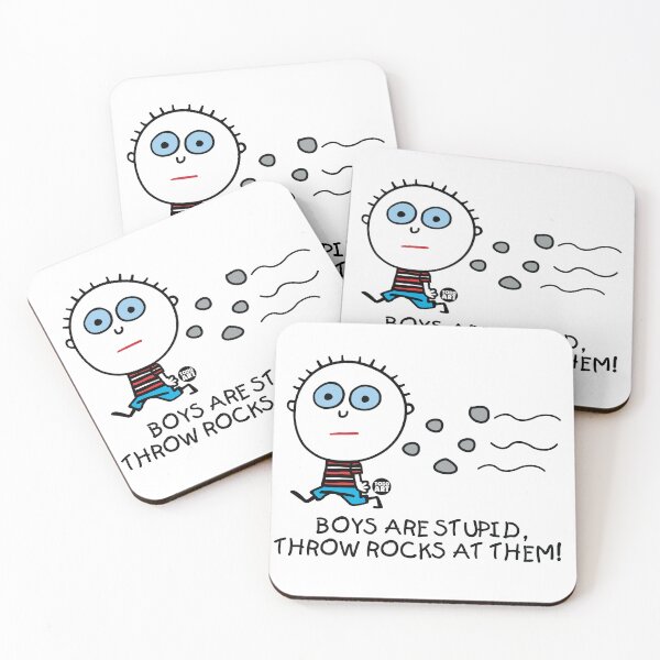 Item preview, BOYS ARE STUPID THROW ROCKS designed and sold by TODD GOLDMAN.