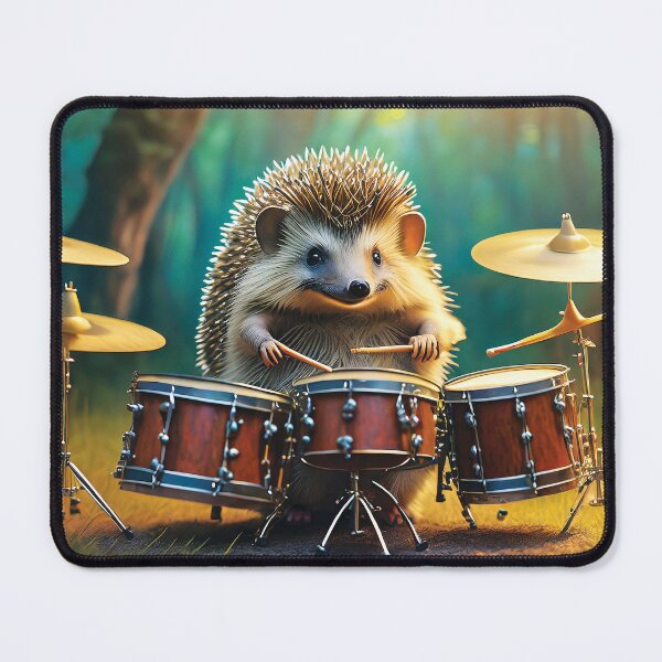 Item preview, hedgehog playing drums designed and sold by viper2605.