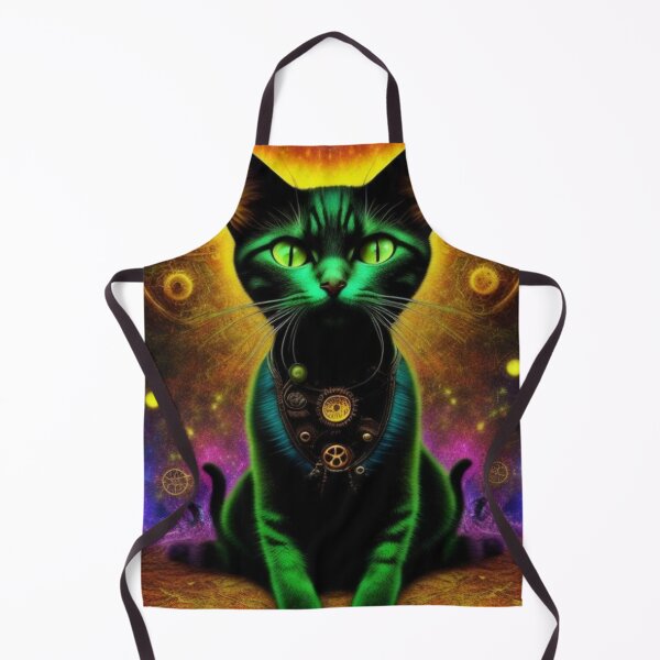 Item preview, Dark Trippy Cat Steampunk Art designed and sold by TheDarkWardrobe.