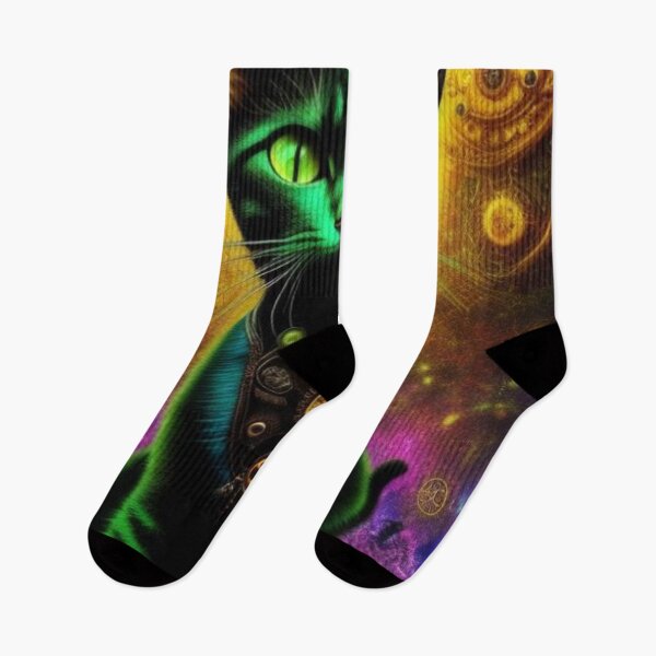 Item preview, Dark Trippy Cat Steampunk Art designed and sold by TheDarkWardrobe.
