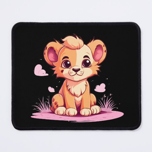 Item preview, Adorable kawaii lion cubs in love illustration designed and sold by NBSStore.