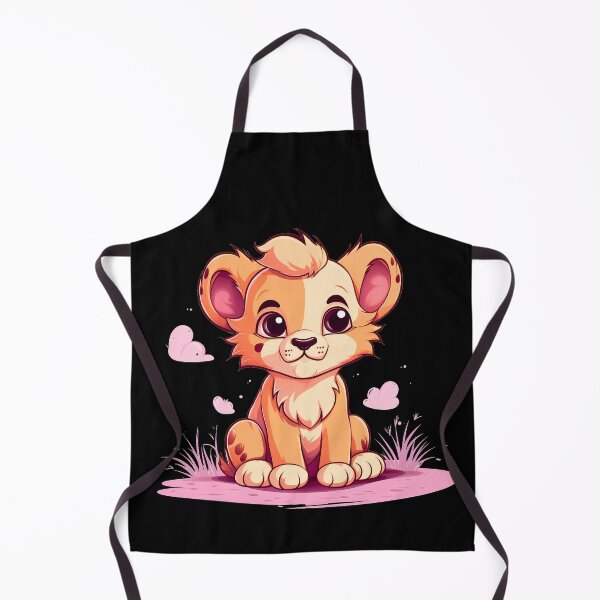 Item preview, Adorable kawaii lion cubs in love illustration designed and sold by NBSStore.