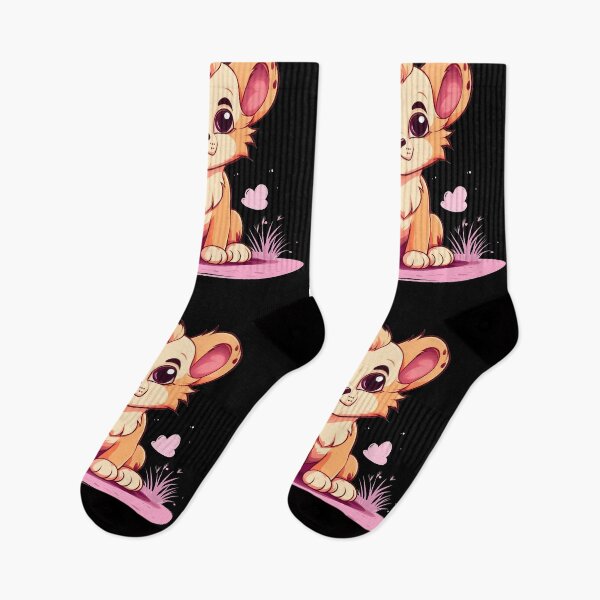 Item preview, Adorable kawaii lion cubs in love illustration designed and sold by NBSStore.