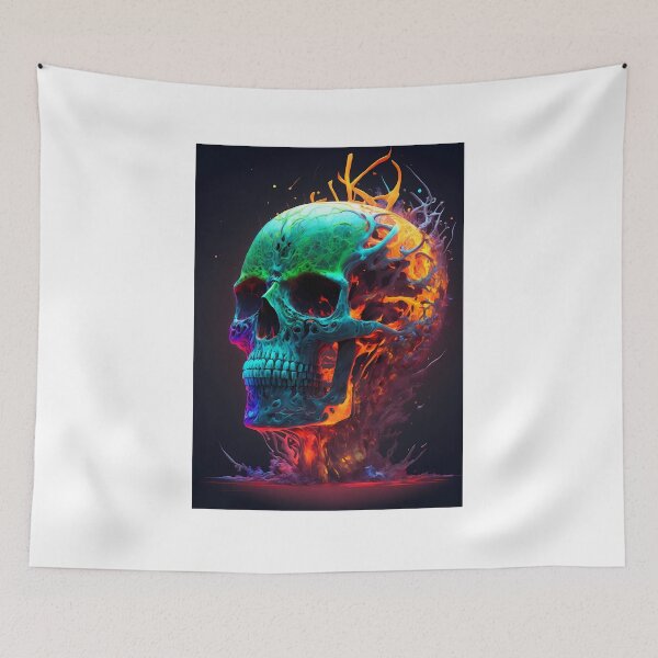 Item preview, Abstract Neon Skull designed and sold by Stevburykingev.