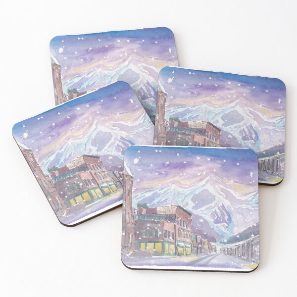 Item preview, Winter in Telluride Co with romantic Snowfall and Nightly Dawn designed and sold by artshop77.