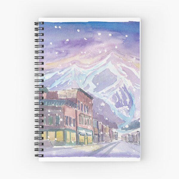 Item preview, Winter in Telluride Co with romantic Snowfall and Nightly Dawn designed and sold by artshop77.