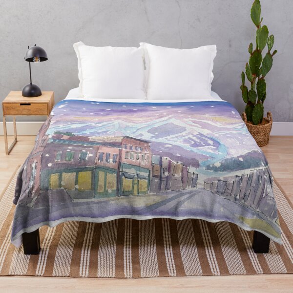 Item preview, Winter in Telluride Co with romantic Snowfall and Nightly Dawn designed and sold by artshop77.