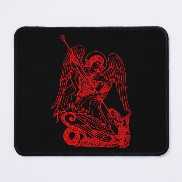 Item preview, Saint Michael vanquishing the dragon (red neon) designed and sold by lachataigne.