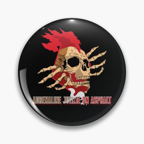 Item preview, Adrenaline Junkie On Asphalt Skull Skeleton Fast Cars Speed Racetrack Bikes Street Racing Racer designed and sold by CarantinedChaos.