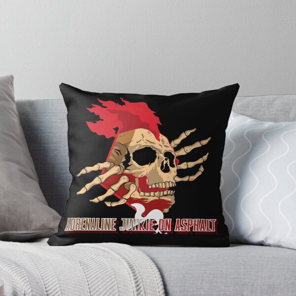Item preview, Adrenaline Junkie On Asphalt Skull Skeleton Fast Cars Speed Racetrack Bikes Street Racing Racer designed and sold by CarantinedChaos.