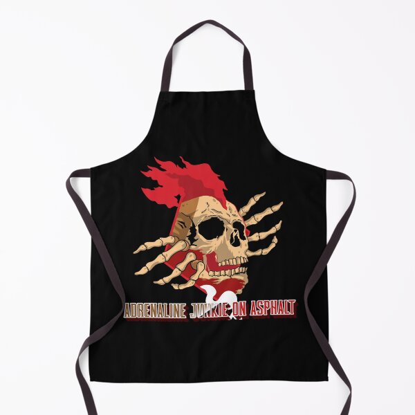 Item preview, Adrenaline Junkie On Asphalt Skull Skeleton Fast Cars Speed Racetrack Bikes Street Racing Racer designed and sold by CarantinedChaos.