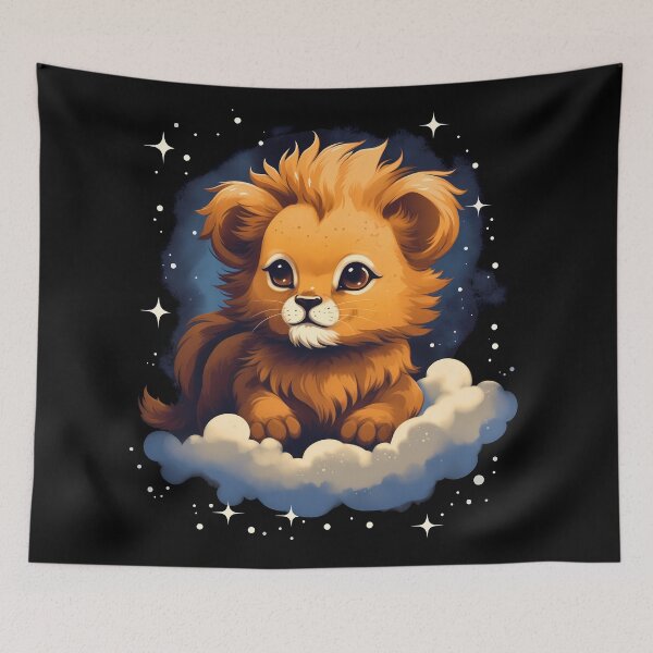 Item preview, Adorable little young kawaii lion cub illustration designed and sold by NBSStore.